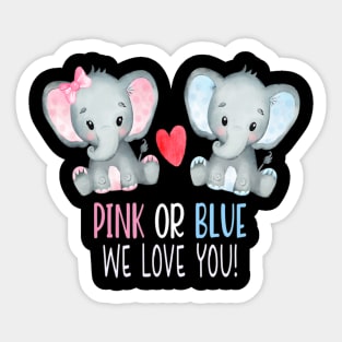 Baby Elephant Pink And Blue We Love You Sticker